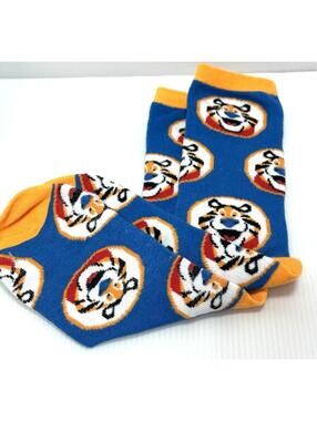 Kellogg's Tony the Tiger Frosted Flakes Socks Blue Orange Crew Socks Mens, NWT